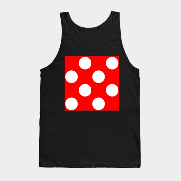 White on Red Polka Dots Tank Top by rupertrussell